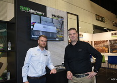 Duane Hill (Haith) en Krijn van Groningen (SWP Machinery). De partners deelden een stand op de beurs.