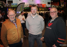 Jan van der Velde (Agro Duiveland), Rinus Wisse (Wiscomex) en Johan Buijs (A. Buys)
