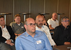 René Segers en René Vanwersch van Mulder Onions, Koen Nieuwenhuijse van M.B. Nieuwenhuijse (Marbo), Piet van Liere van Flevotrade World Wide Food Trader en Harry Salomons van Certis.