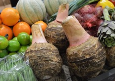 "Nog een typisch Egyptisch product: Taro. Veel gebruikt in de Egyptische keuken, maar daar buiten onbekend. "Het is net zo gebruikelijk als een aardappel in Europa," aldus Sherif Taher van Taher Trade."