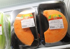 stukken pompoen los verpakt bij een Italiaanse exposant