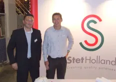 Jeffrey Dijk en Michiel Franzen van Stet Holland. Stet is gespecialiseerd in de export van pootaardappelen.