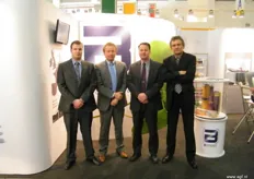 De heren van Bordex Packaging vlnr: Michel Pothoven, Bert Hengeveld, Paul Roggen (Bordex Packaging Germany) en Henry Velthuijzen.