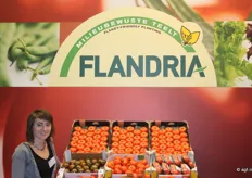 VLAM presenteert dit keer het merk Flandria. Op de foto Sofie Lambrecht, sinds kort de nieuwe productmanager van Groenten & Fruit.