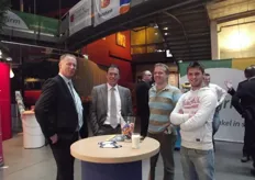 Jan Menno Zijlstra van Univé Midden, Ton dekkers, Leon Bovee (ondernemer) en Erik Holtland (MBO student)