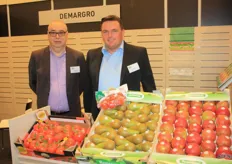 Geert Vilez en Guy de Meyer van Demargro, leverancier van Belgische groenten en fruit. Demargro levert de producten in diverse verpakkingen, op vraag van de klant.
