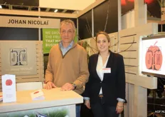 Boomkwekerij Johan Nicolai stond dit jaar voor het eerst tussen de Belgische exporteurs. Johan Nicolai en dochter Laura Nicolai bemanden de stand