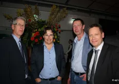 V.l.n.r.: Tim Kenter (The Greenery), Arjan Zoutewelle en Martin Boogaard(Zoutewelle Import/Export), Gerard Breed (J.H. Wagenaar)