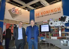 Wim Kromhout van De Koningh coding en labeling en Albert Vermeulen van ACB Solution. Gezamenlijk kunnen ze een totaaloplossing bieden op het gebied van verpakken, wegen, etiketteren en transporteren.