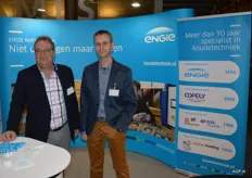 Henk Blokland en Marcel Bennink van Engie Refrigeration. Mechanische koeling voor de uien met condensdroger.
