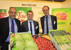 De REO Veiling preseteert haar merken en producten. V.l.n.r.: Paul Demyttenaere, Tom Premereur en Dominiek Keersebilck.