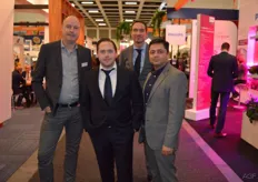 Jur de Graaf van Kuehne + Nagel met zijn Nederlandse collega's Jeffrey Heuzen, Bart Vlug en Mustafa Cogus