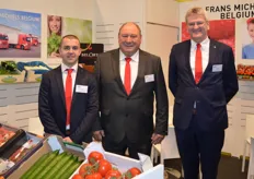 Nick Michiels, Camiel Vercammen en Ervé Jooken van Frans Michiels & Zonen. Framibel is het eigen merk van FMB. Onder deze merknaam worden tomaten, komkommers, witloof en veldsla verkocht.