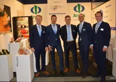 Frans van Alphen, Roy van den Heuvel, Bas van Eijmeren, Kevin van Hamelen en Lennard van der Water van Argos Packaging en Thoms Verpakkingen.