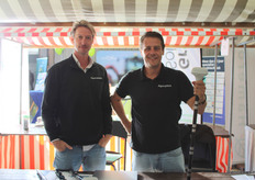 Frederik Schenk en Martijn van Someren Greve van AguroTech. De in 2020 opgerichte startup adviseert boeren op basis van realtime metingen vanaf de eigen akkers. Die leveren data op over bijvoorbeeld wanneer, waar en hoeveel water nodig is voor de irrigatie. Of wat het beste moment is om mest en gewasbeschermingsmiddelen in te zetten. 